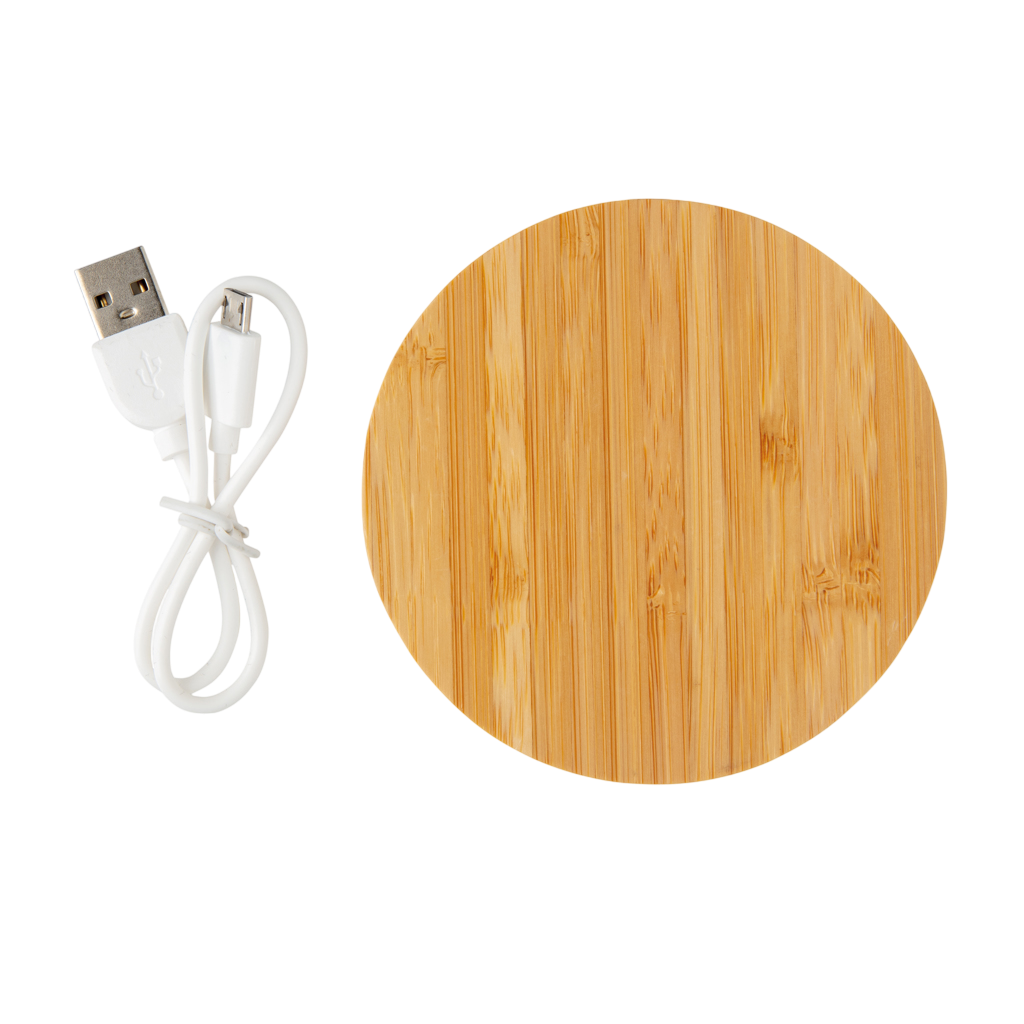 Bamboo 5W round wireless charger
