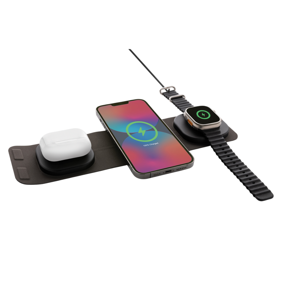 Swiss Peak RCS rplastic 3-in-1 wireless 15W travel charger