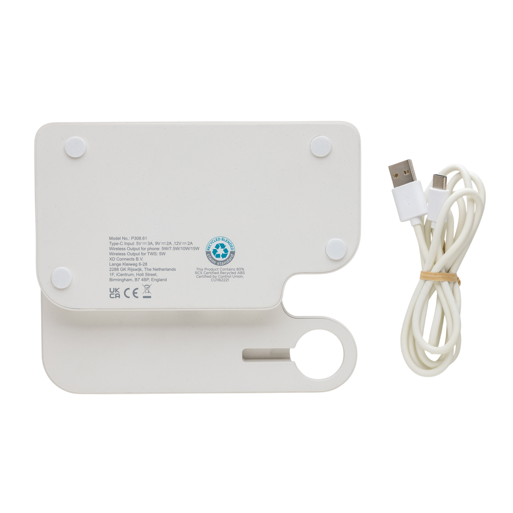 Joltz RCS recycled plastic dual 15W charger with iWatch slot