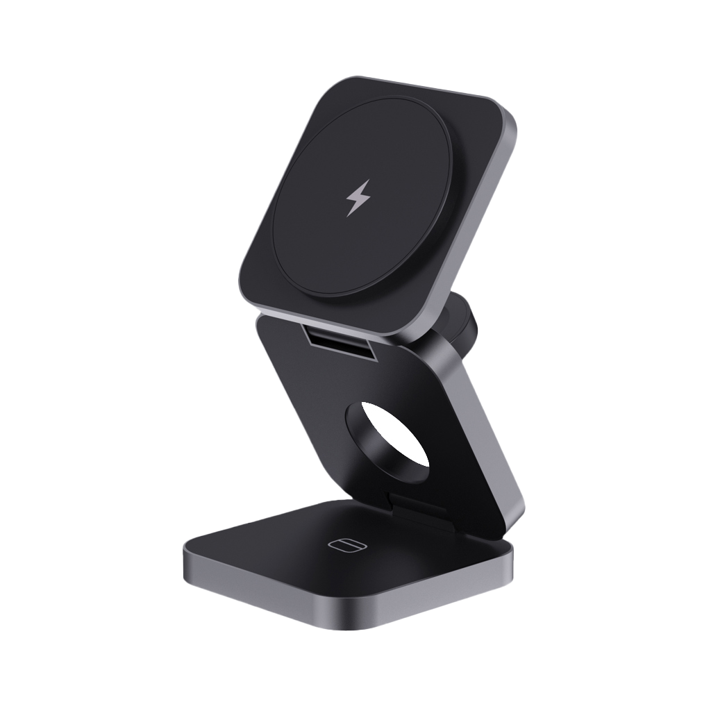 Terra RCS recycled aluminium foldable 3 in 1 15W charger