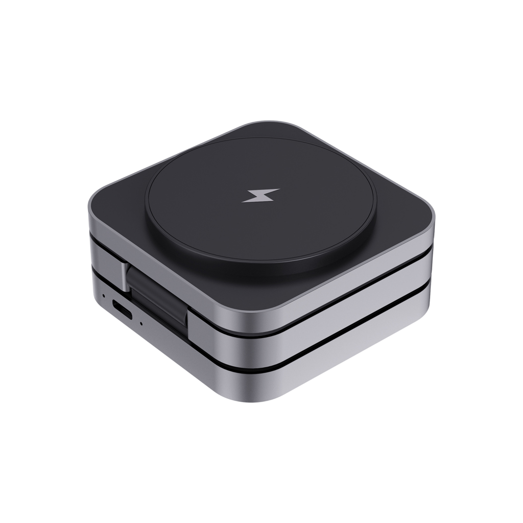 Terra RCS recycled aluminium foldable 3 in 1 15W charger