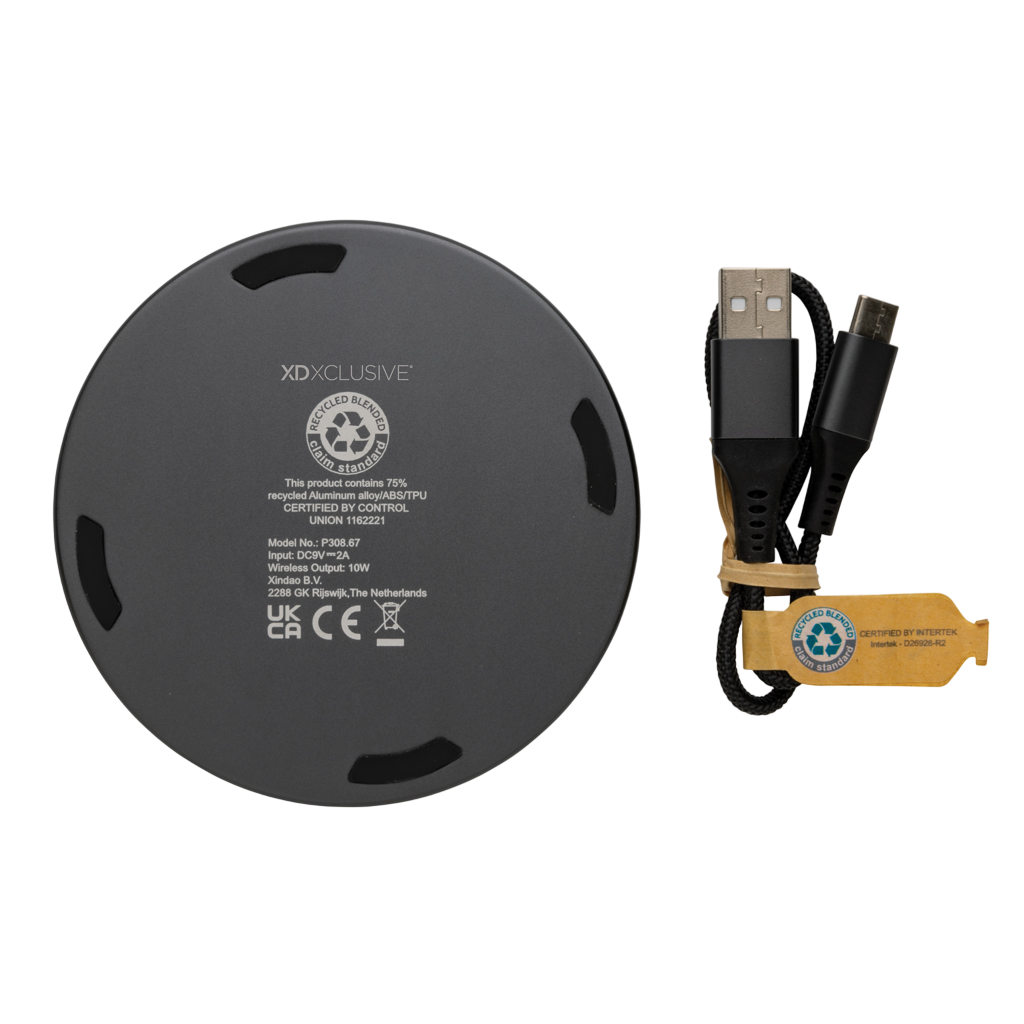 Terra RCS recycled aluminium 10W wireless charger
