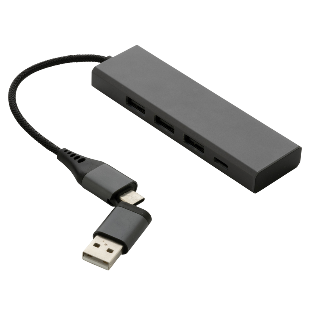 Terra RCS recycled aluminium hub with 3 USB ports