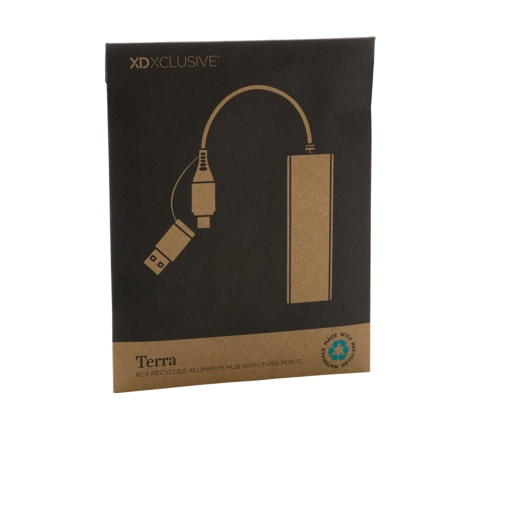 Terra RCS recycled aluminium hub with 3 USB ports