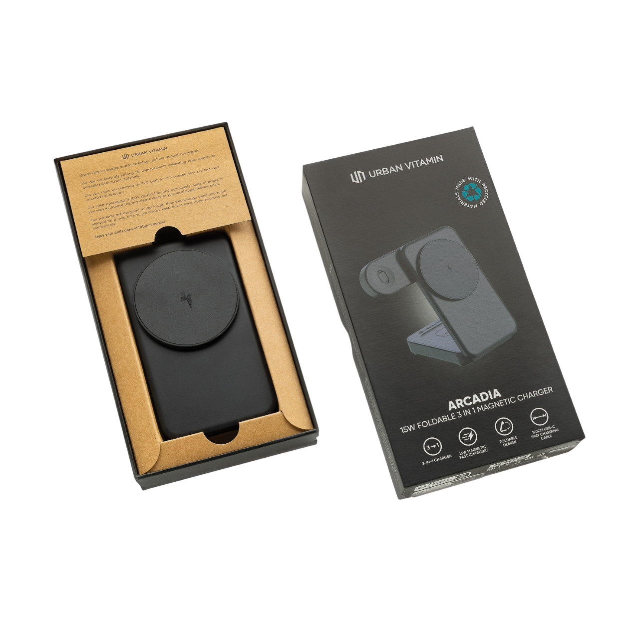 Urban Vitamin Arcadia RCS rplastic 15W 3in1 magnetic charger