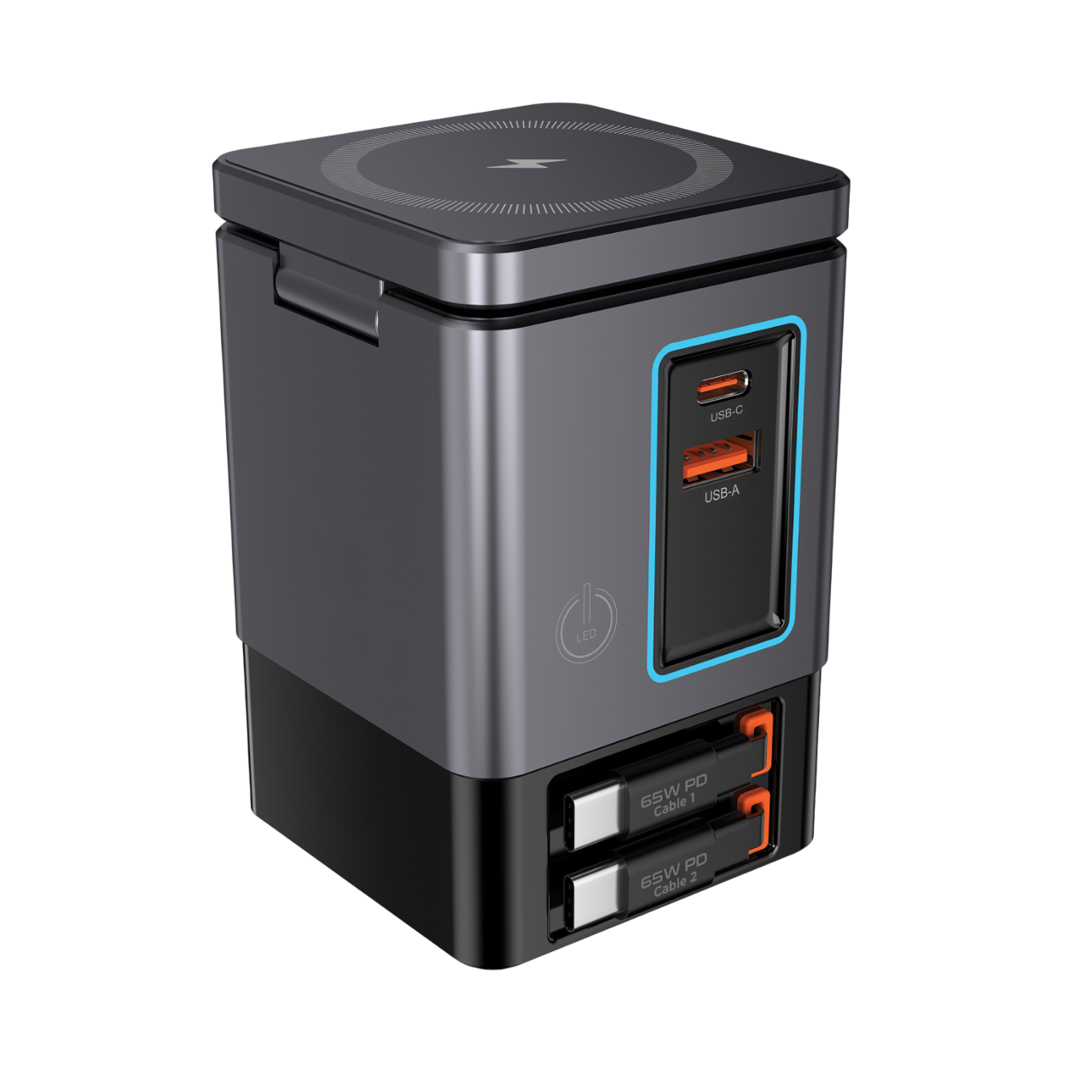 Urban Vitamin Sacramento 105W GAN charger+retractable cables