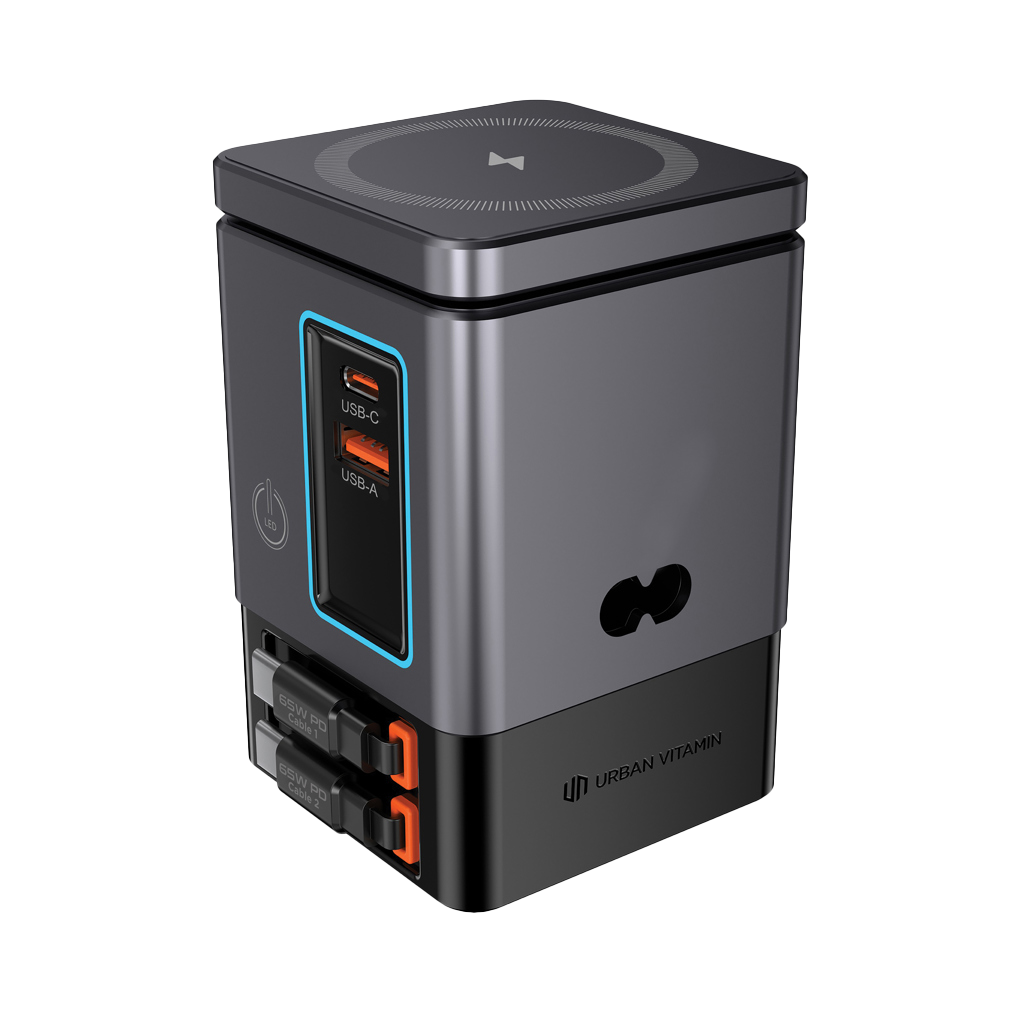 Urban Vitamin Sacramento 105W GAN charger+retractable cables