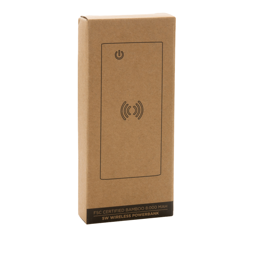 Bamboo 8.000 mAh 5W wireless powerbank