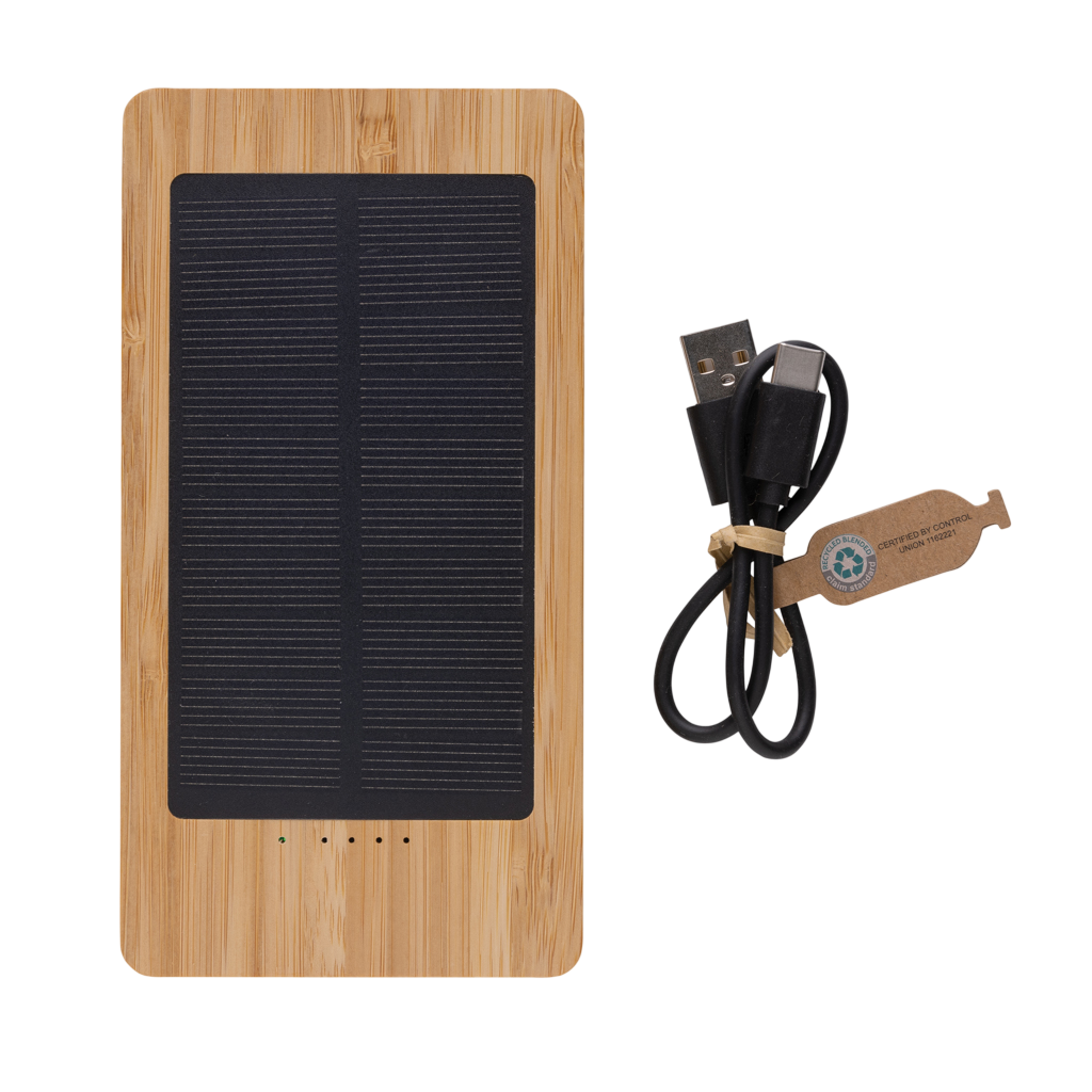 Sunwick 10.000 mAh Bamboo solar powerbank