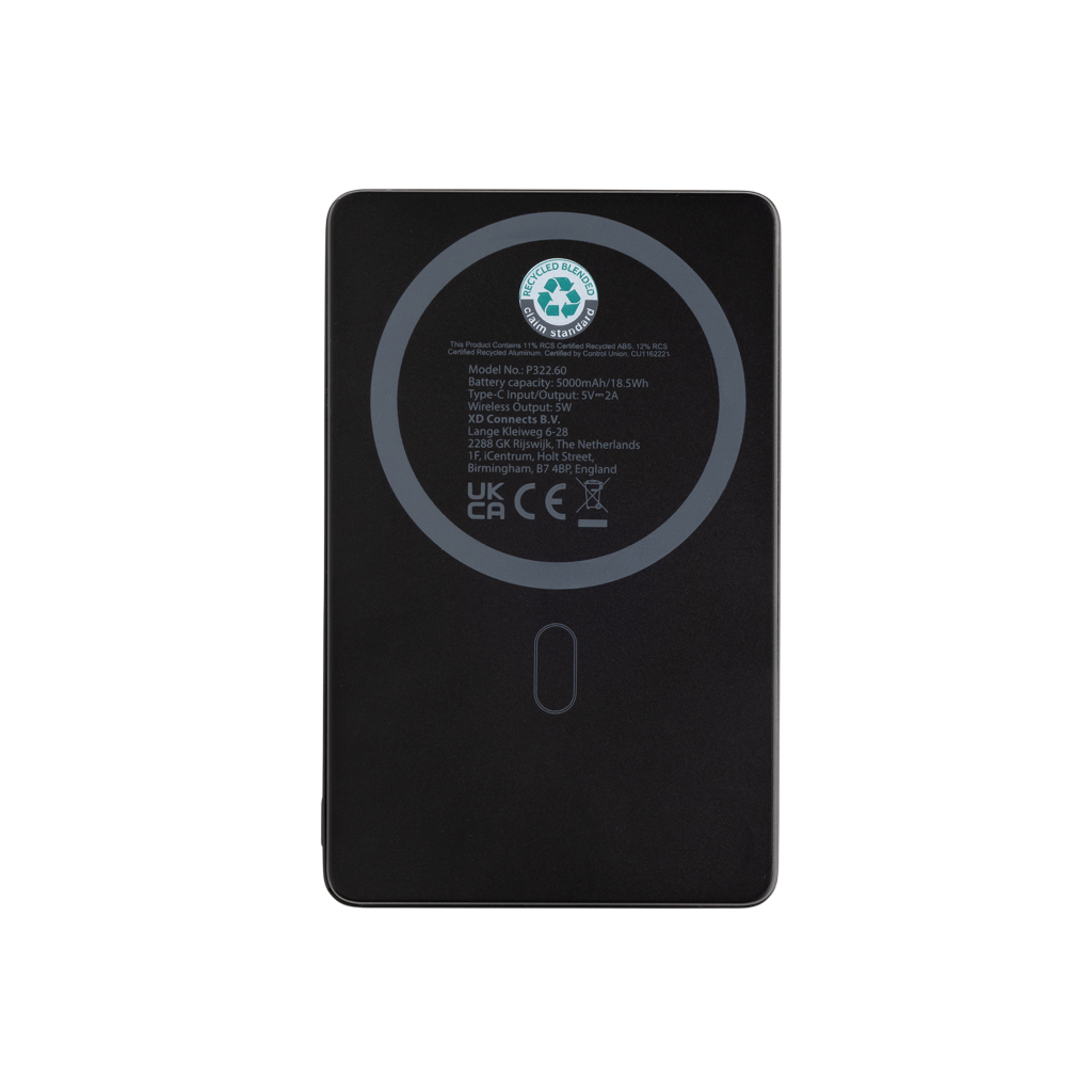 Orion RCS recycled aluminium 5000 mah 5W magnetic powerbank