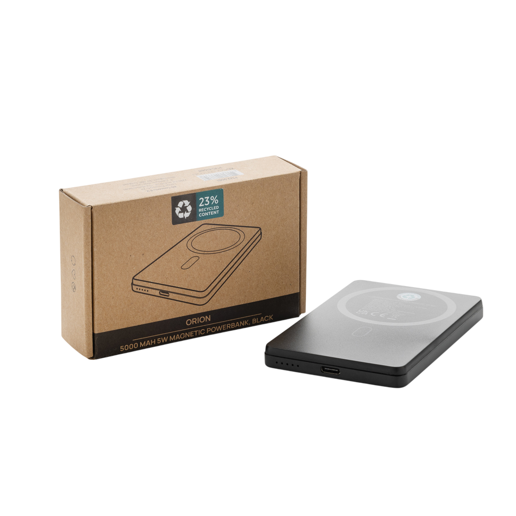 Orion RCS recycled aluminium 5000 mah 5W magnetic powerbank