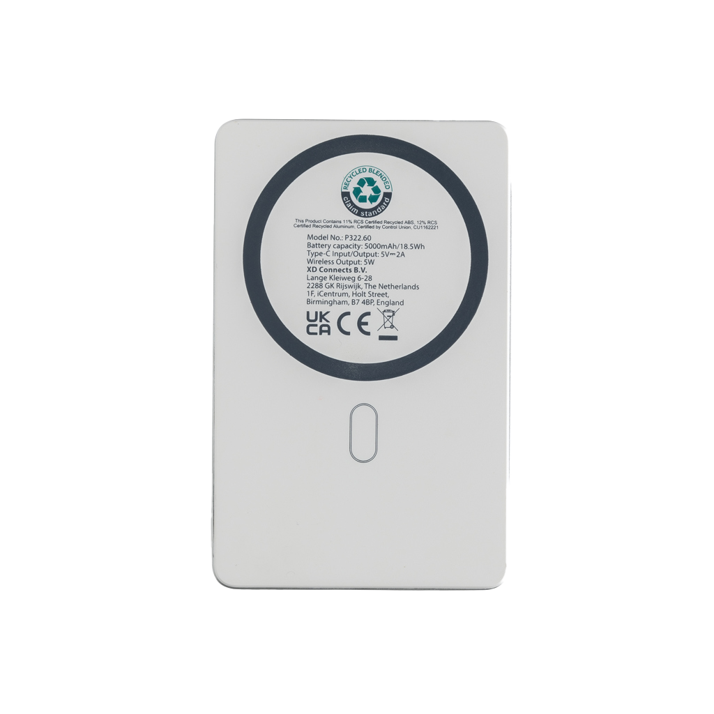Orion RCS recycled aluminium 5000 mah 5W magnetic powerbank