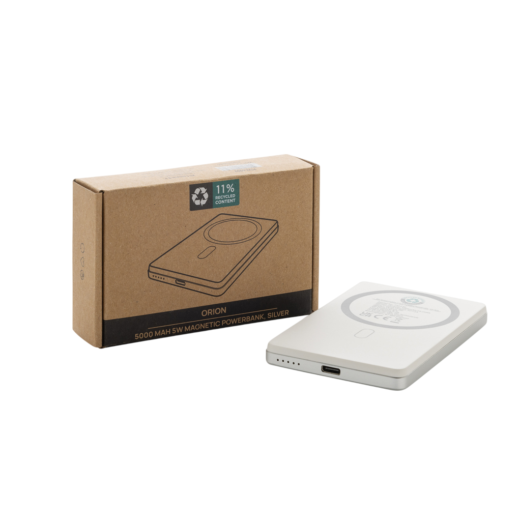 Orion RCS recycled aluminium 5000 mah 5W magnetic powerbank