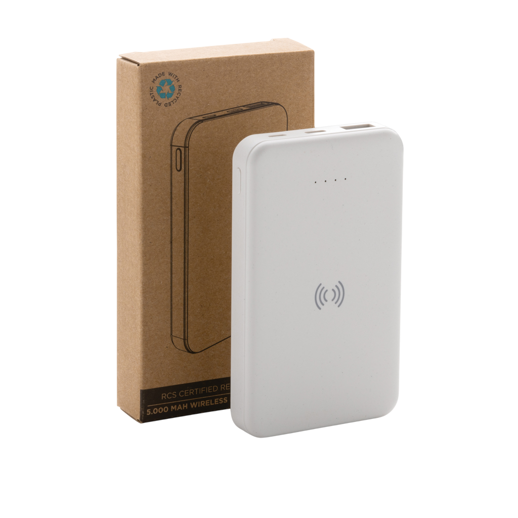 RCS recycled plastic 5.000 mAh 5W wireless powerbank