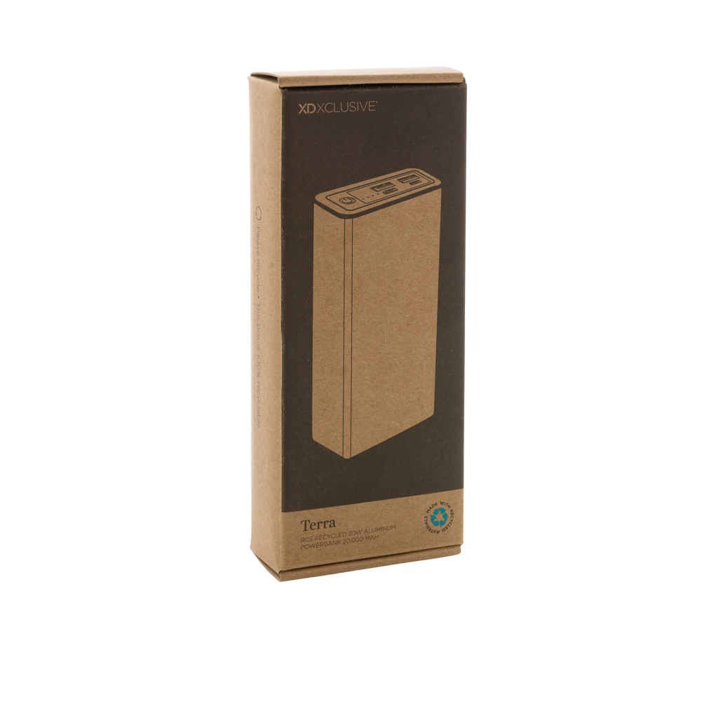 Terra RCS recycled 20W aluminium powerbank 20.000 mAh