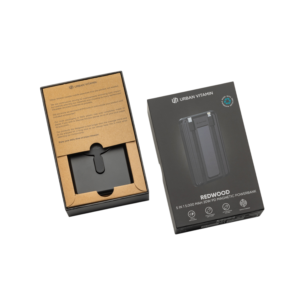 Urban Vitamin Redwood 5in1 5000mah 20W PD magnetic powerbank