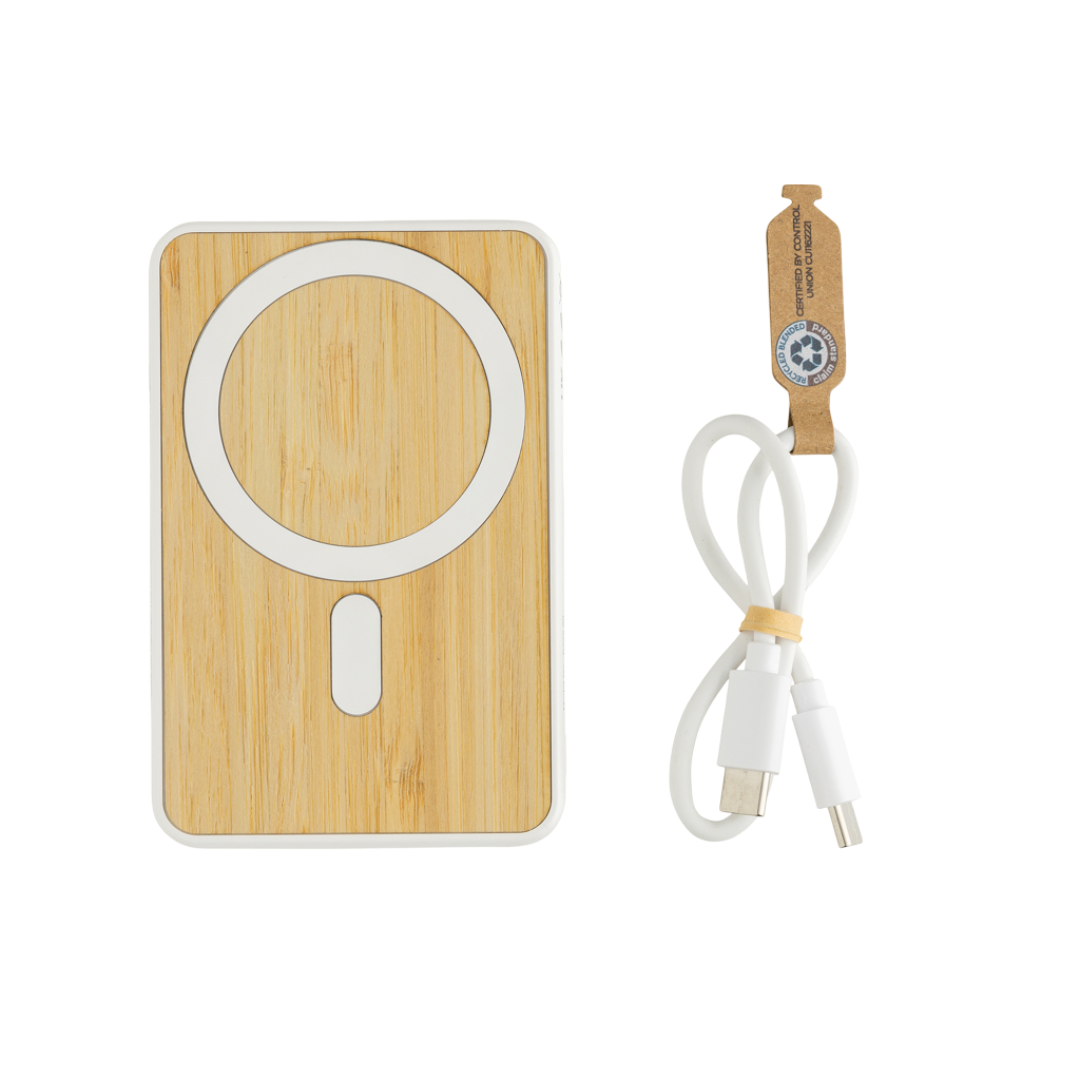 Zen RCS rplastic 5000 mah 5W magnetic bamboo powerbank
