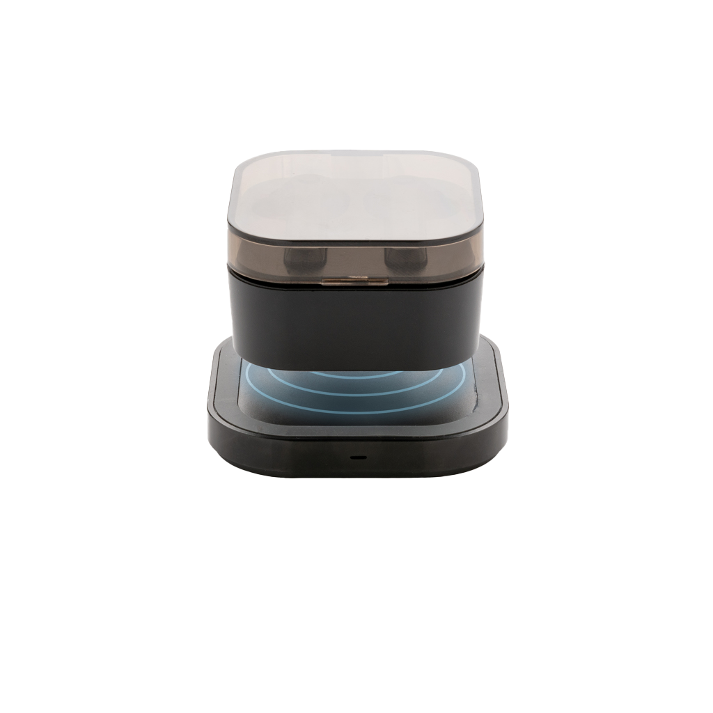 TWS earbuds in wireless charging case