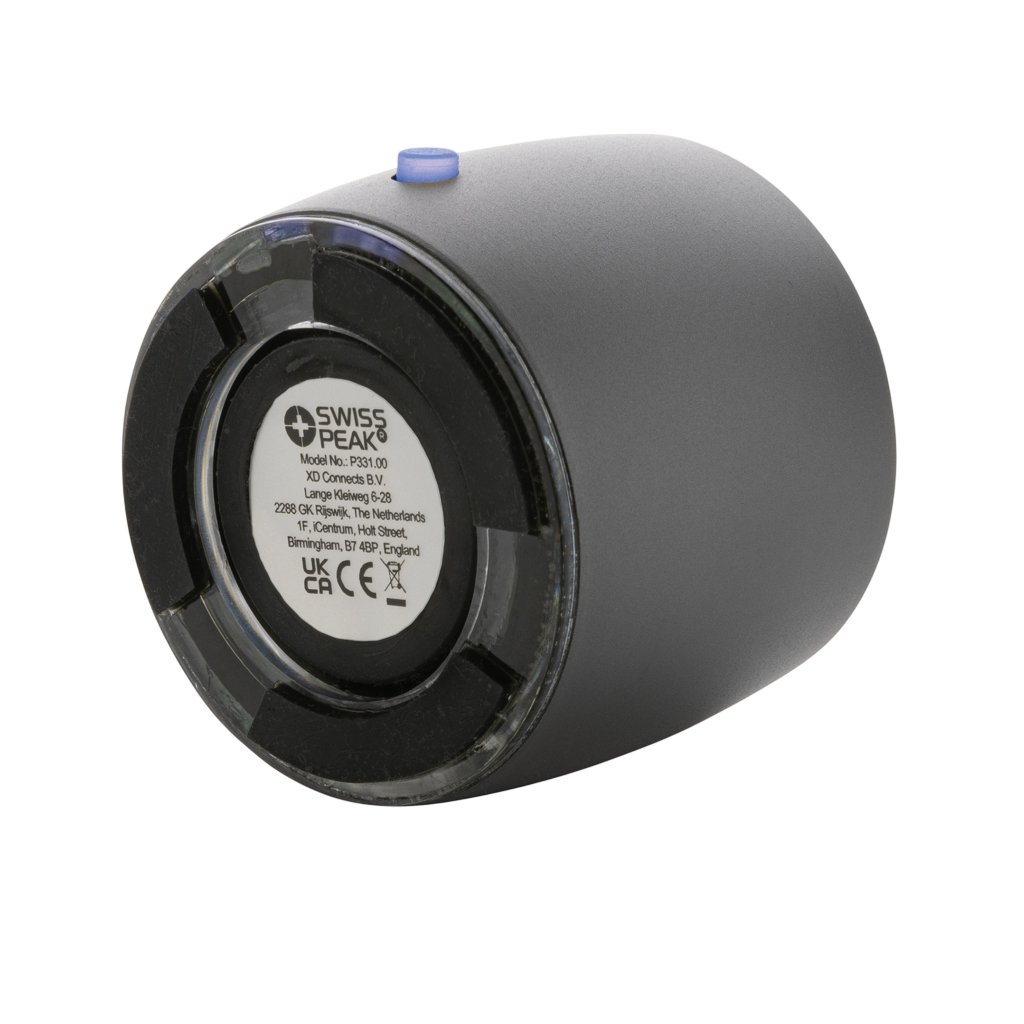 Swiss Peak RCS recycled aluminium 3W bass speaker