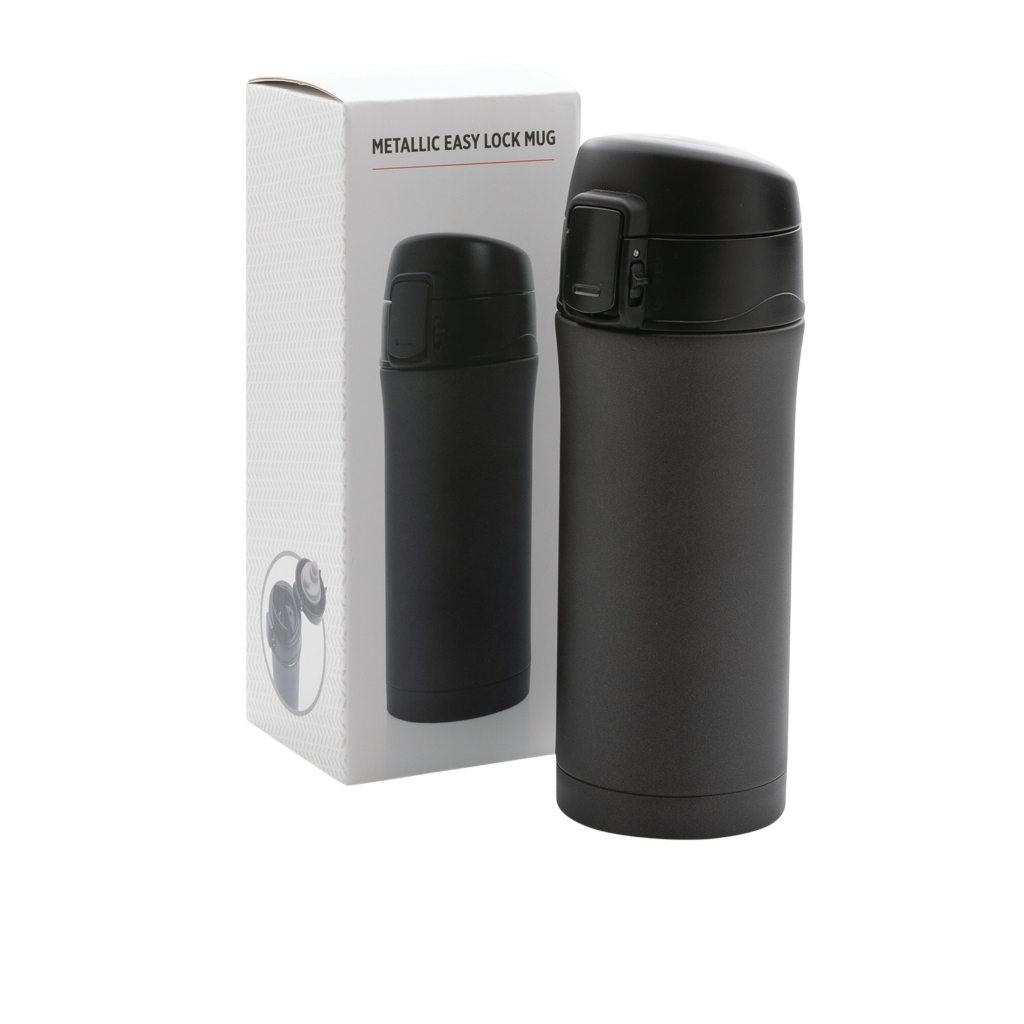Metallic easy lock vacuum mug
