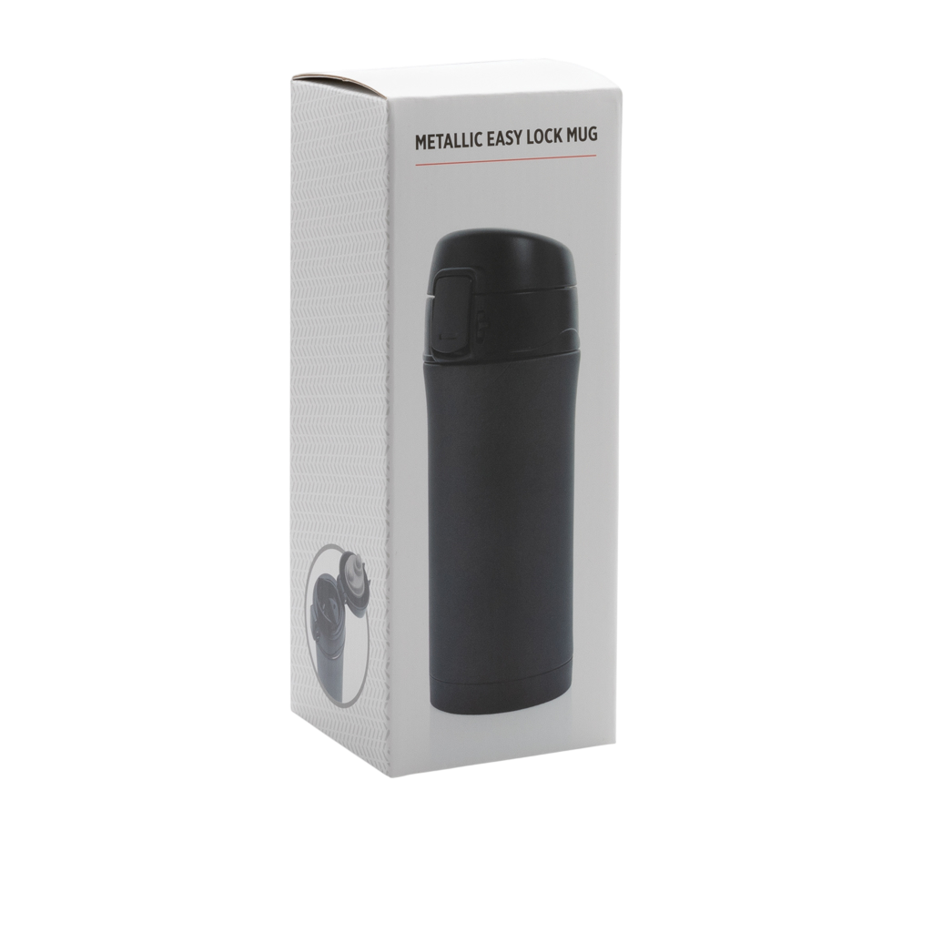 Metallic easy lock vacuum mug
