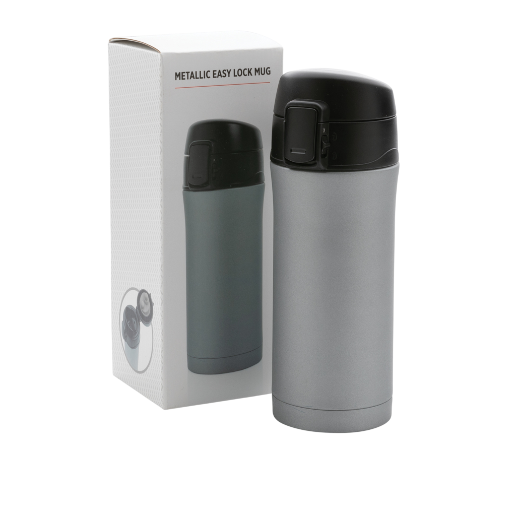 Metallic easy lock vacuum mug