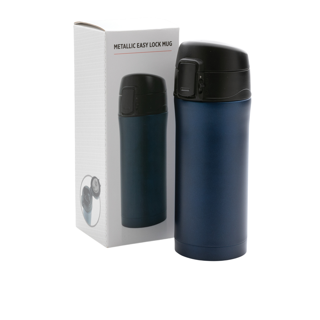 Metallic easy lock vacuum mug