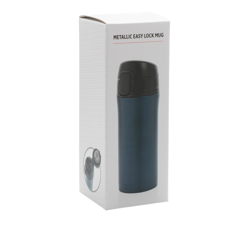 Metallic easy lock vacuum mug