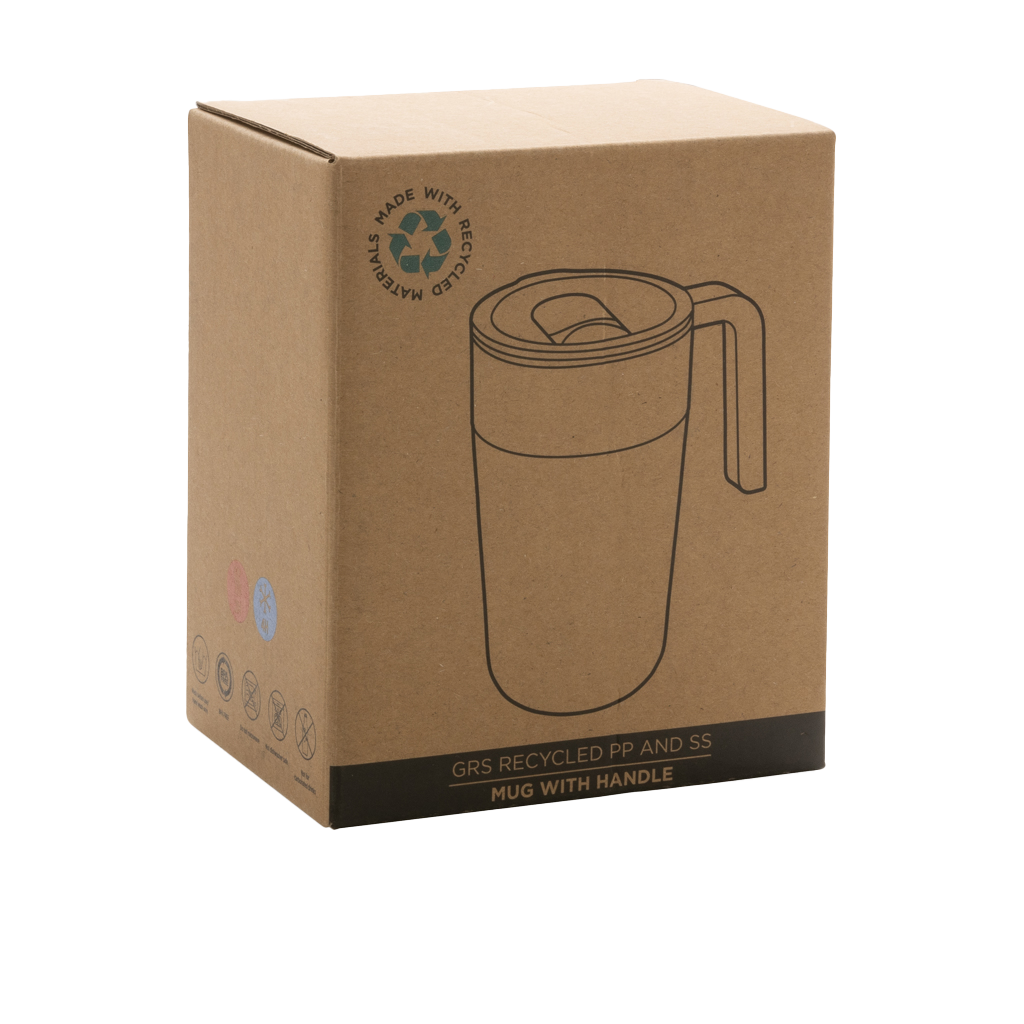 GRS Recycled PP and SS mug with handle