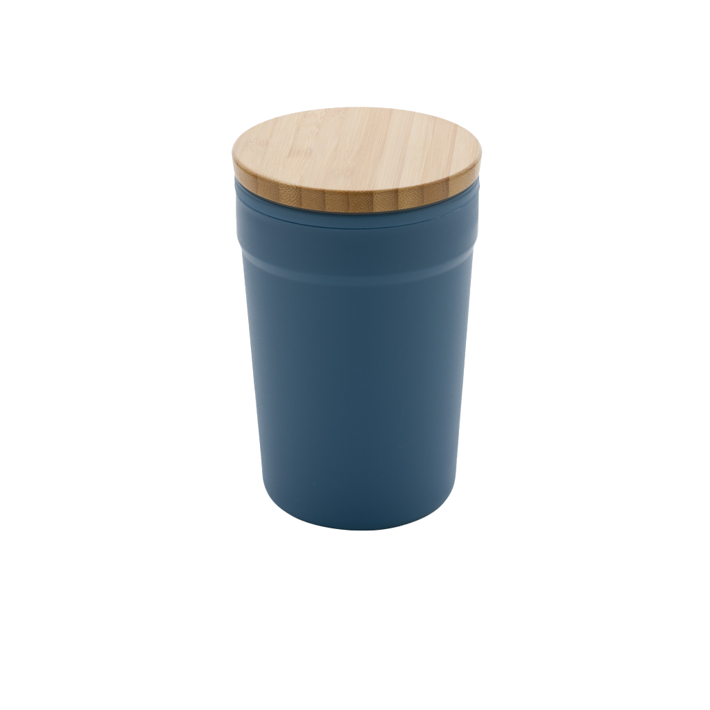 GRS certified recycled PP mug with bamboo lid