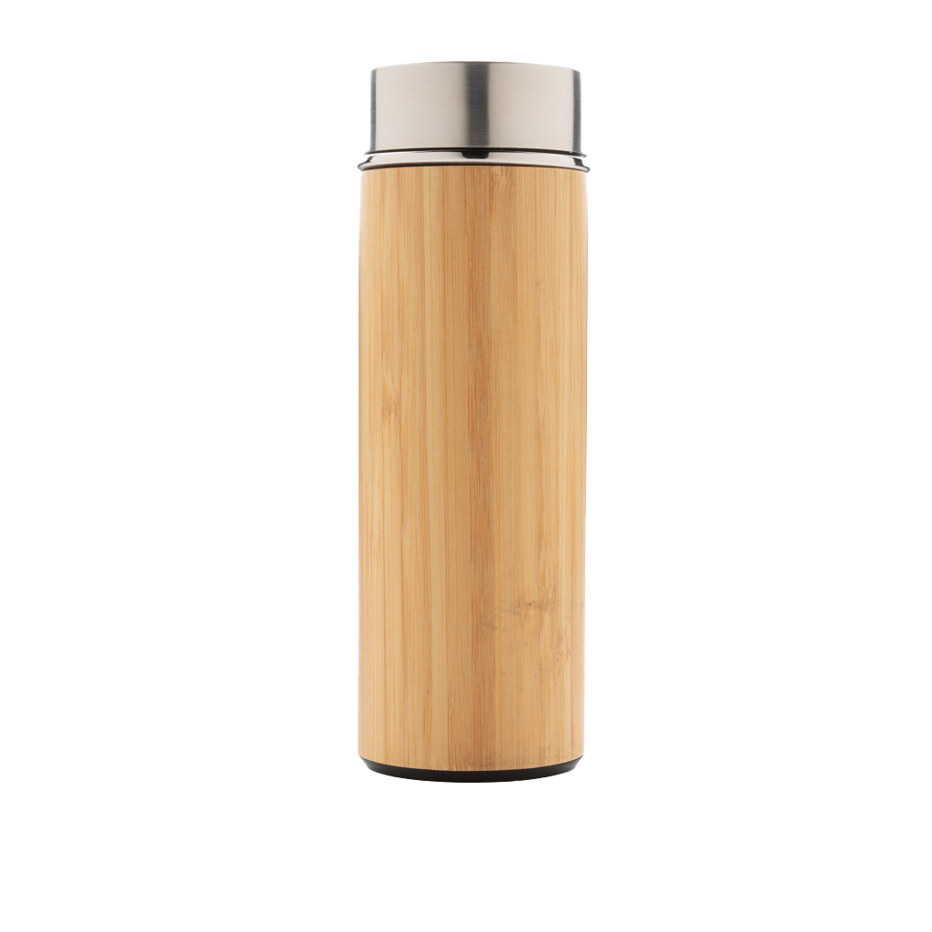 Leak proof bamboo vacuum bottle