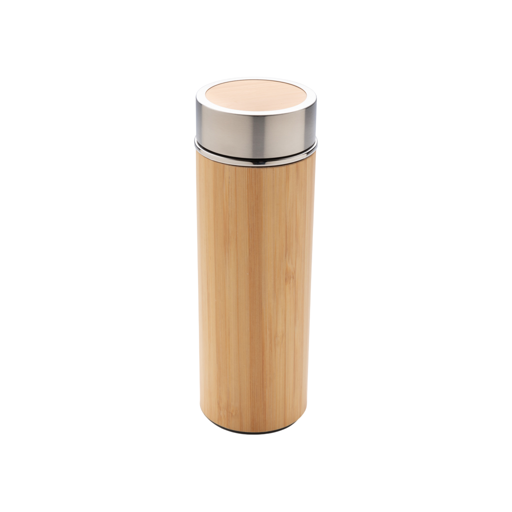 Leak proof bamboo vacuum bottle