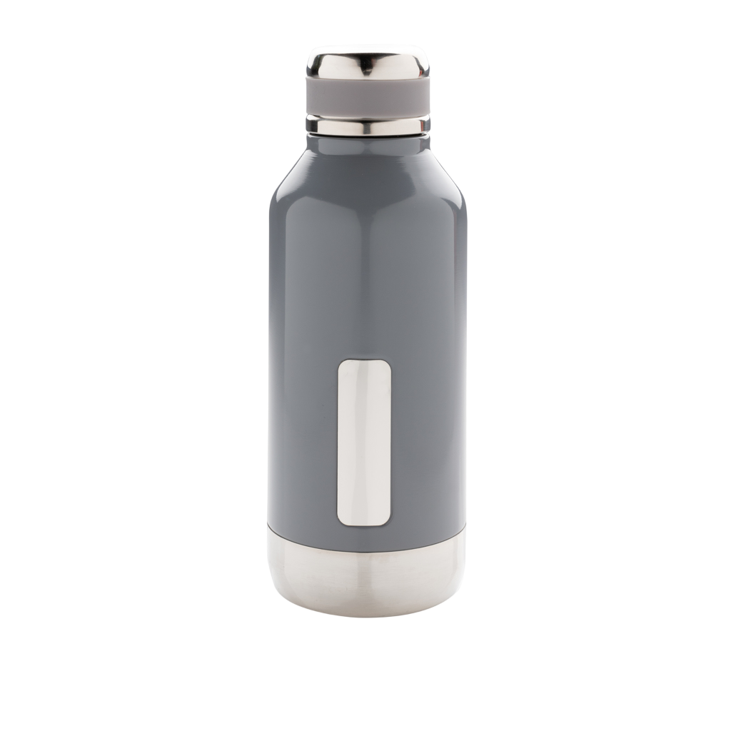 Leak proof vacuum bottle with logo plate
