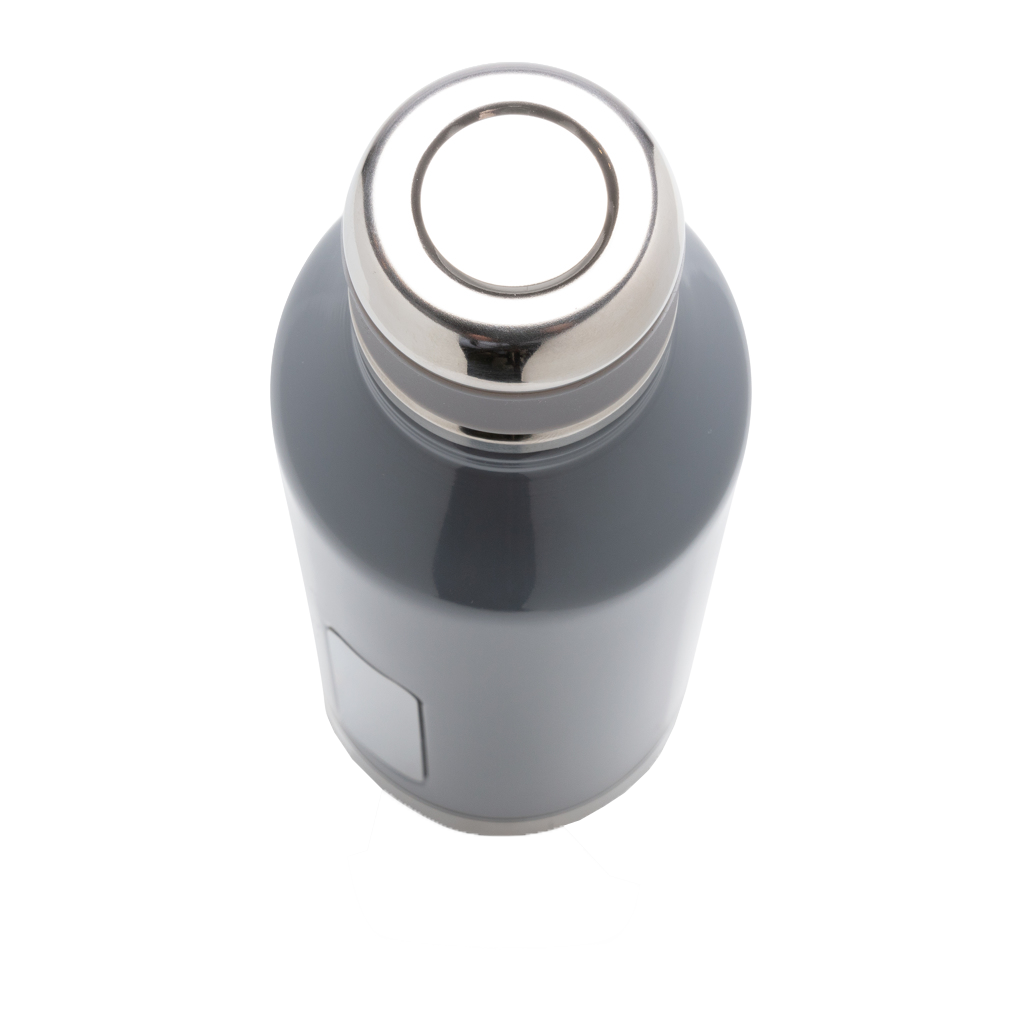 Leak proof vacuum bottle with logo plate