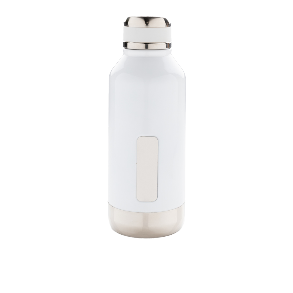 Leak proof vacuum bottle with logo plate