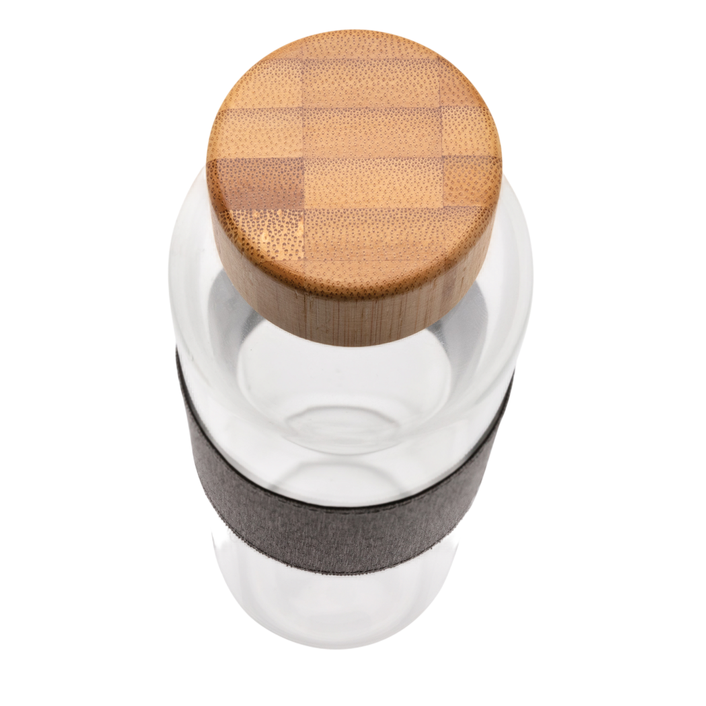Impact borosilicate glass bottle with bamboo lid