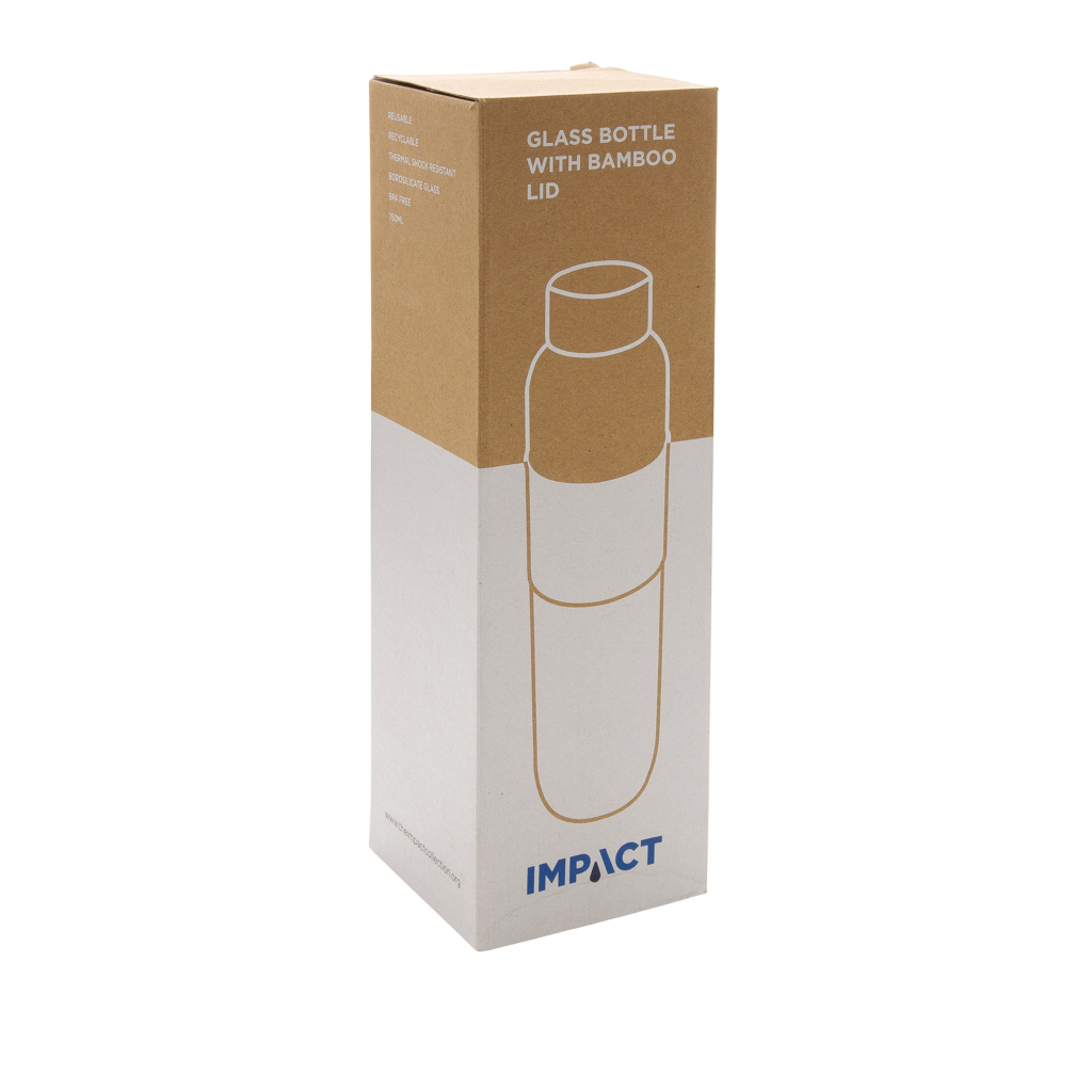 Impact borosilicate glass bottle with bamboo lid