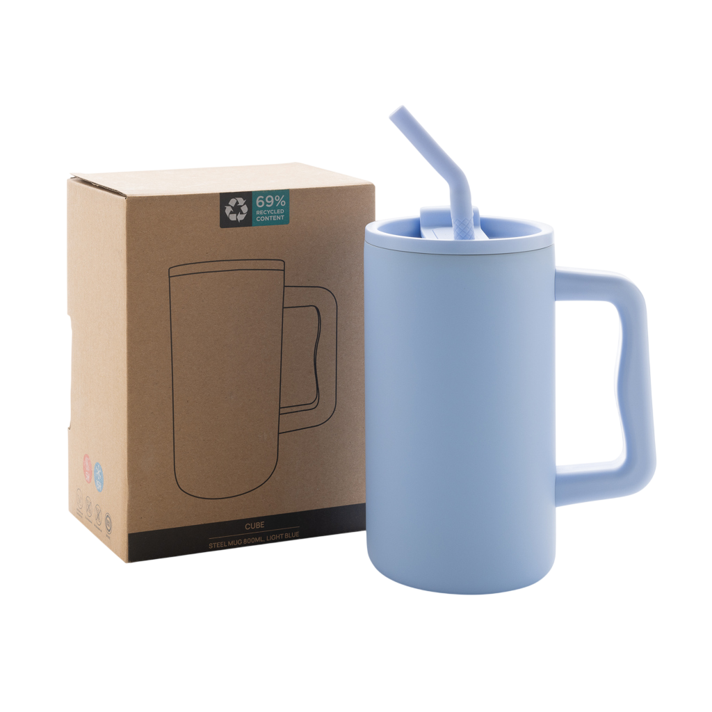 Cube RCS certified recycled steel mug 800ml