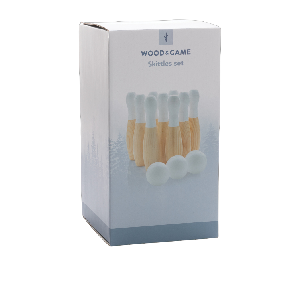 Wooden skittles set