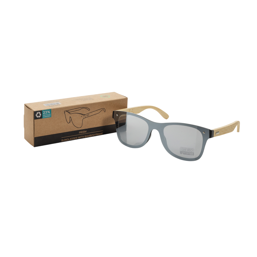 Prism RCS recycled plastic sunglasses with bamboo frame