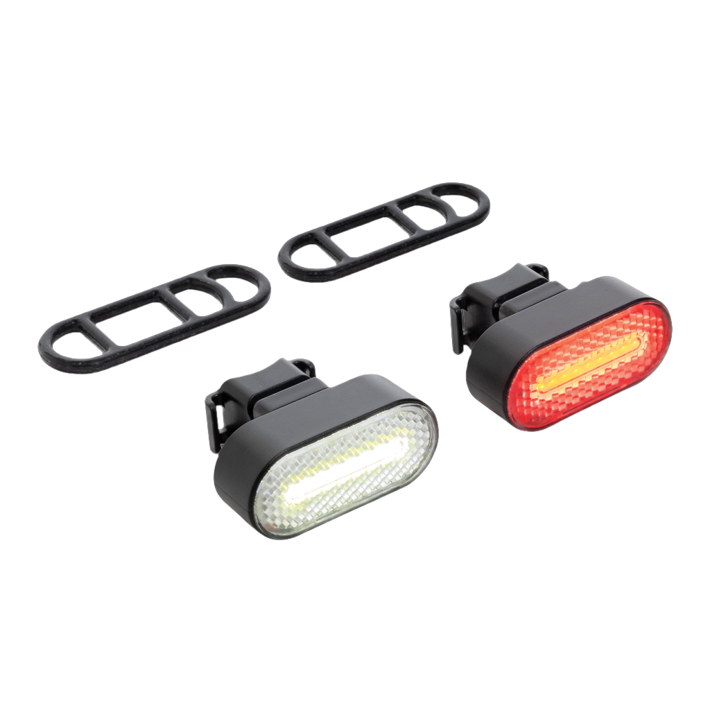 Lumino RCS recycled plastic USB re-chargeable bike light set