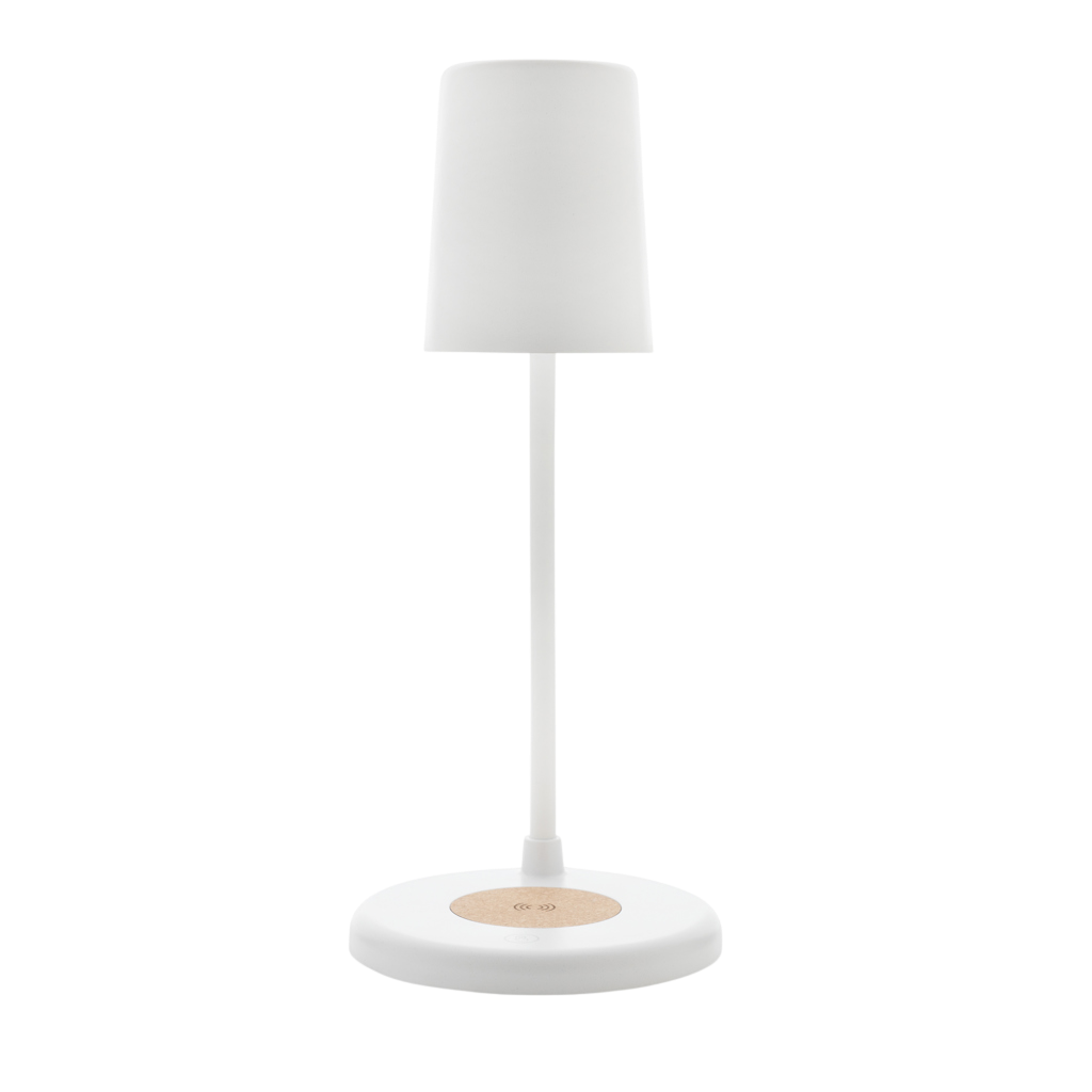Zenara RCS recycled plastic and cork 15W wireless desk lamp