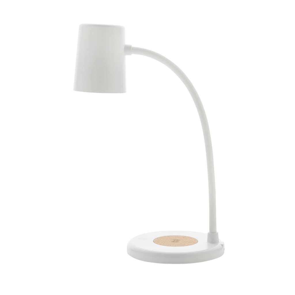 Zenara RCS recycled plastic and cork 15W wireless desk lamp