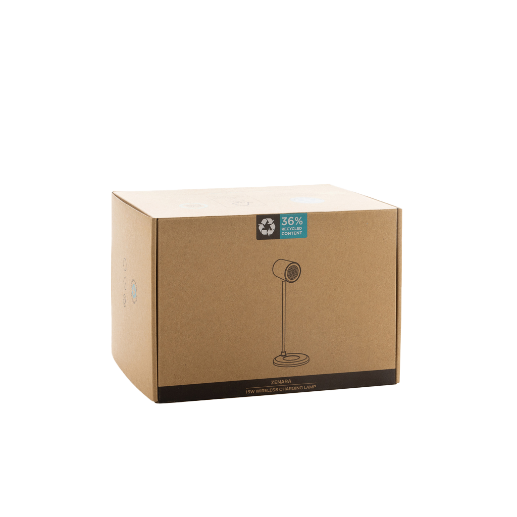 Zenara RCS recycled plastic and cork 15W wireless desk lamp