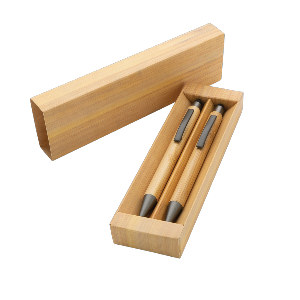 Bamboo modern pen set in box