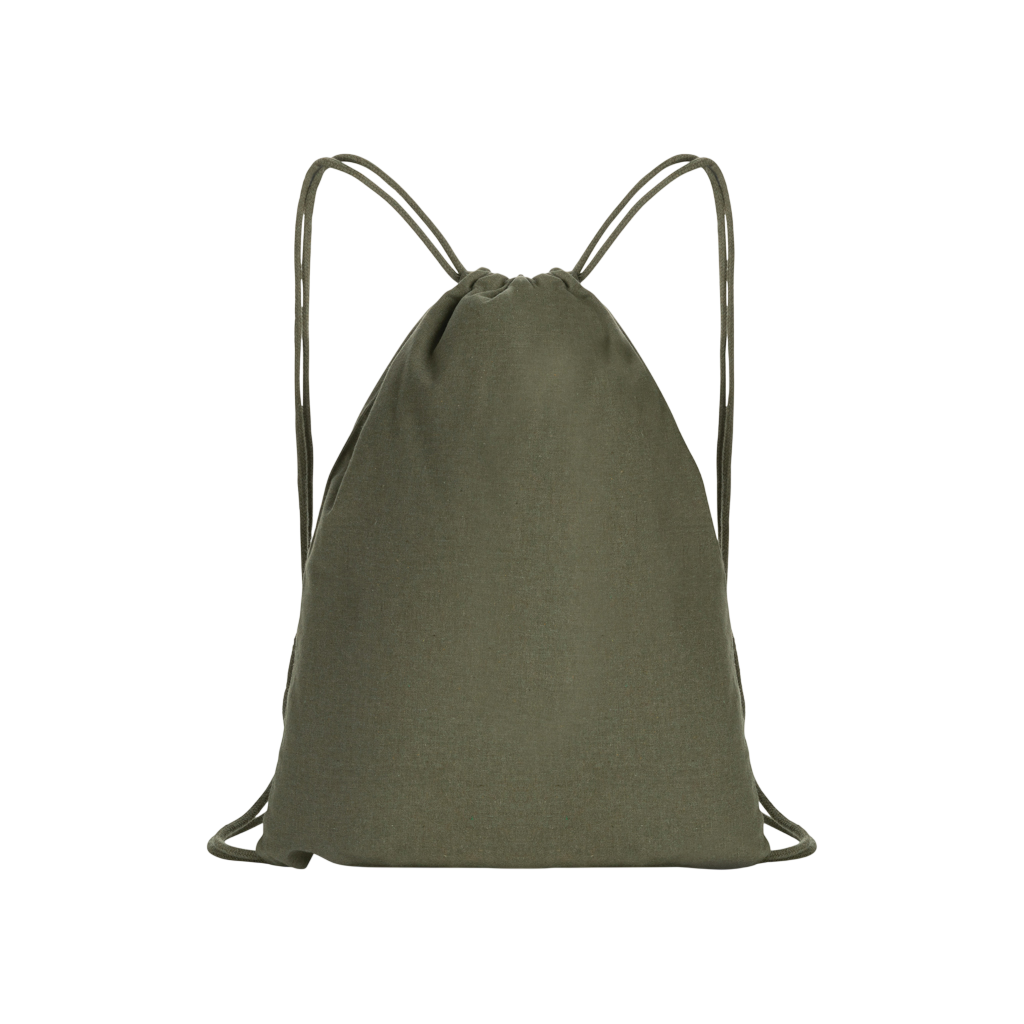 Impact AWARE™ recycled cotton drawstring backpack 145g