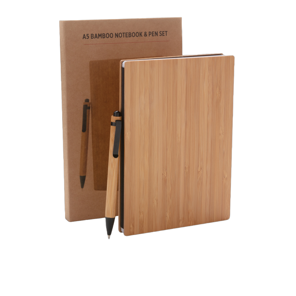 A5 Bamboo notebook & pen set