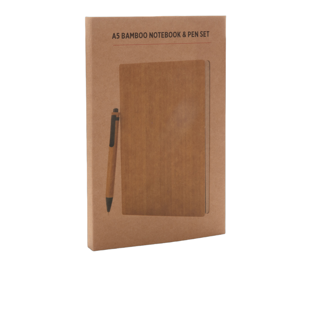 A5 Bamboo notebook & pen set
