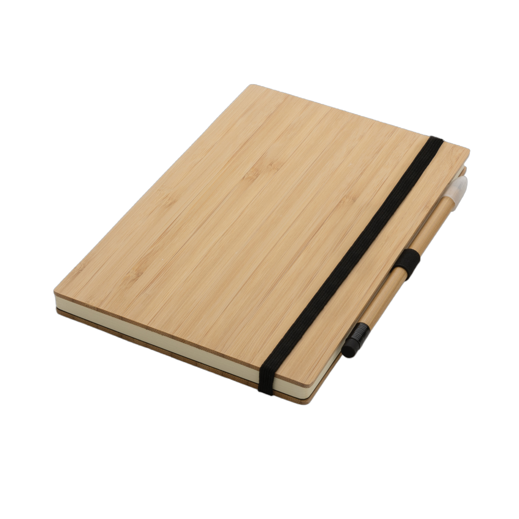 Bamboo notebook and infinity pencil set