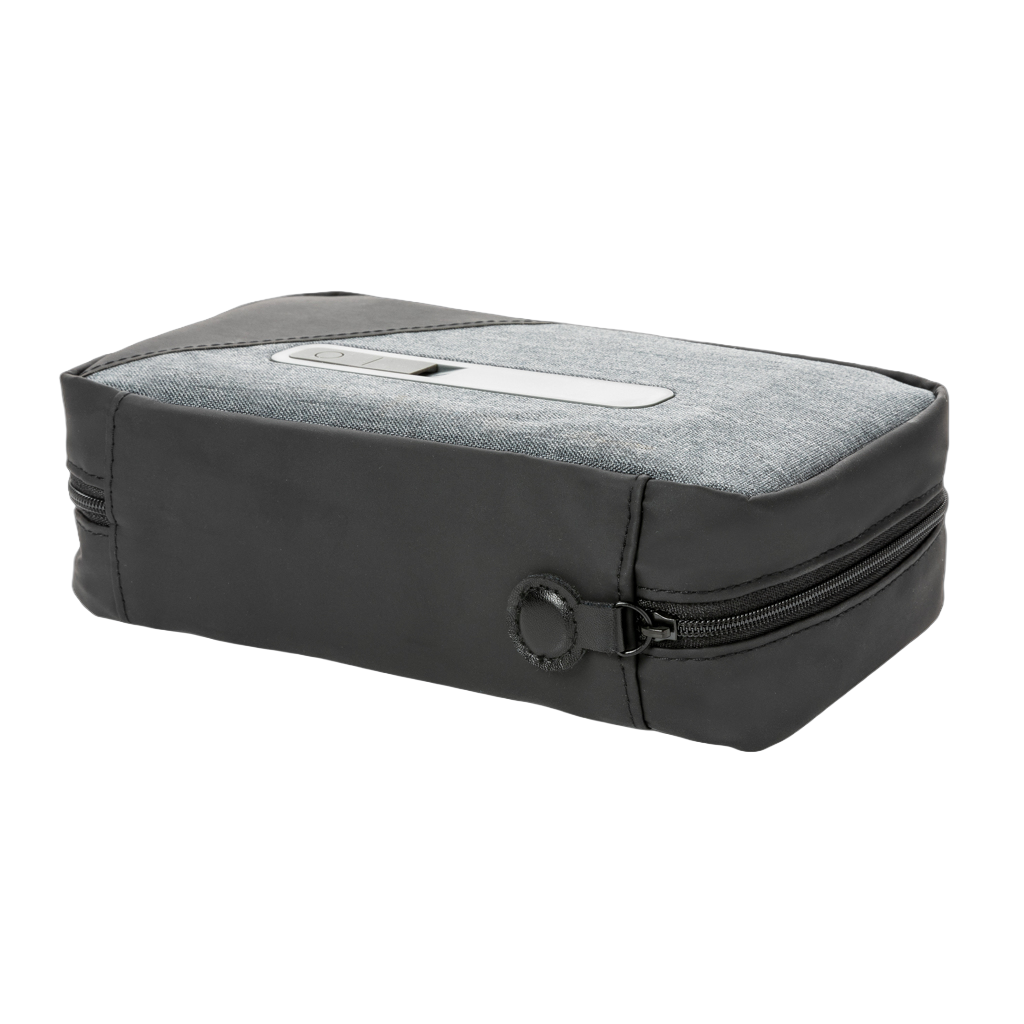 Portable UV-C steriliser pouch with integrated battery